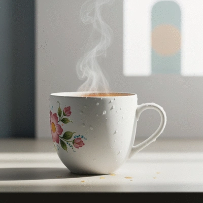 Hand holding a custom printed plastic cup with a branded logo, in focus, with blurred standard plain plastic cups in the background